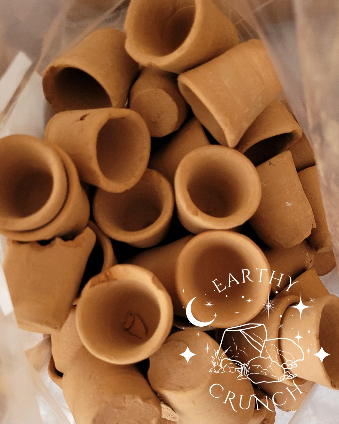 Indian Terracotta Tiny Glasses or Shot Pots (200g) - Edible clay pots for Pica