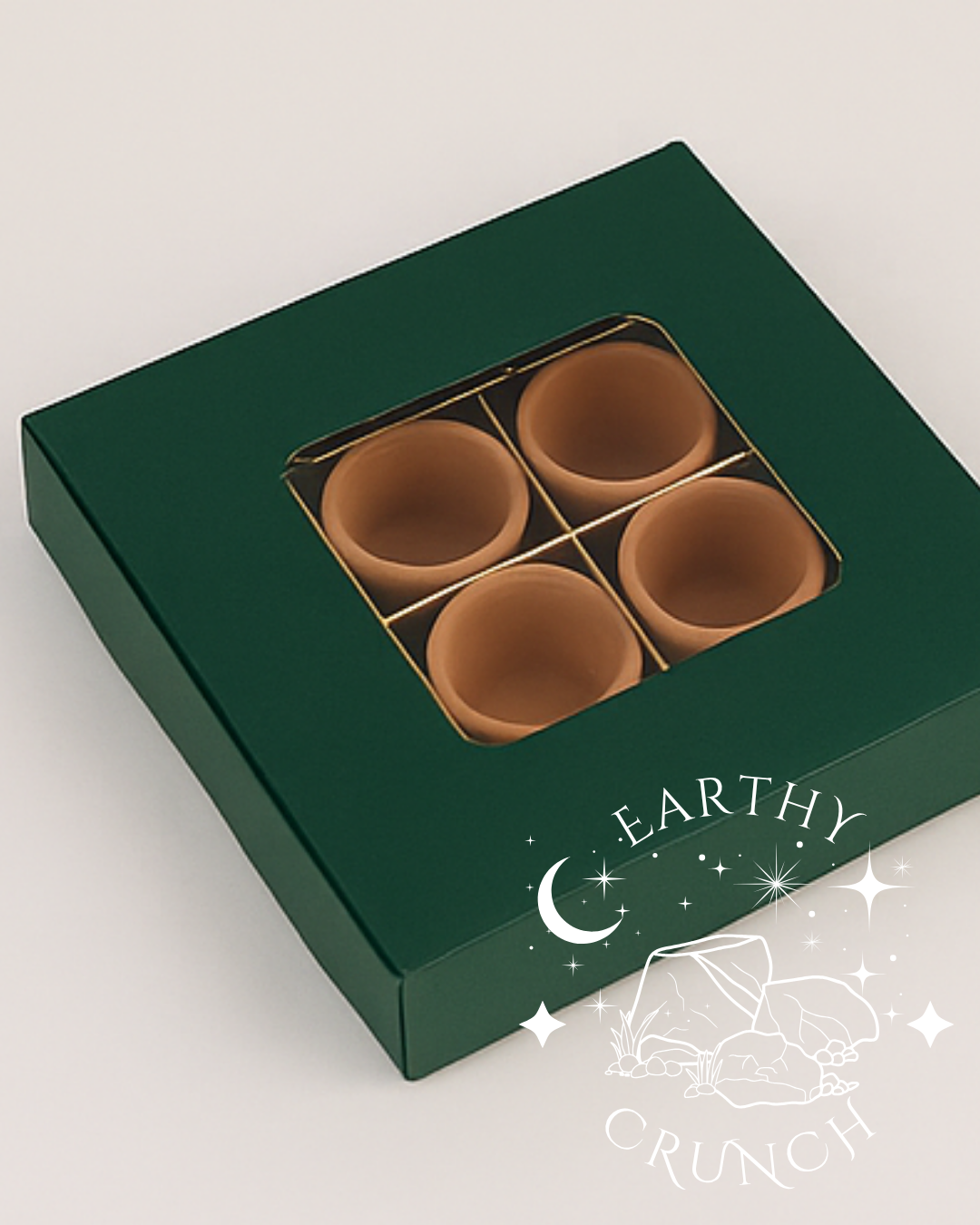 16x Indian Terracotta Shot Pots with Clay Powder (100g) Bundle - Gift Box Included
