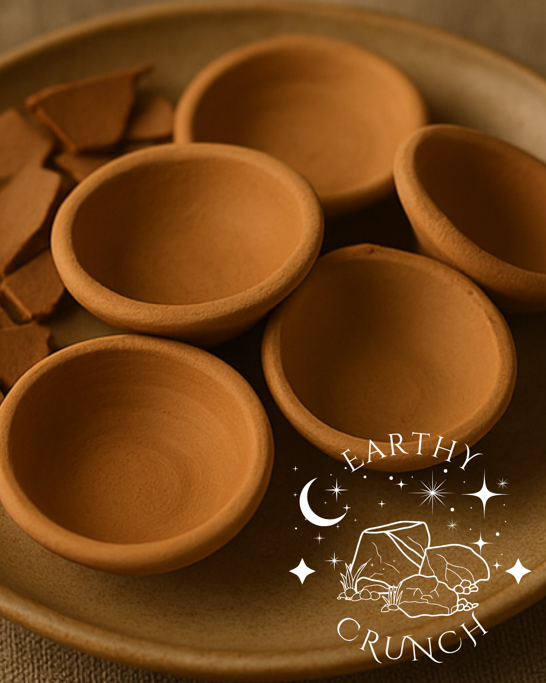 Whole Indian Terracotta Mini Clay Saucers (Non-Smoky)- Edible clay pots for Pica
