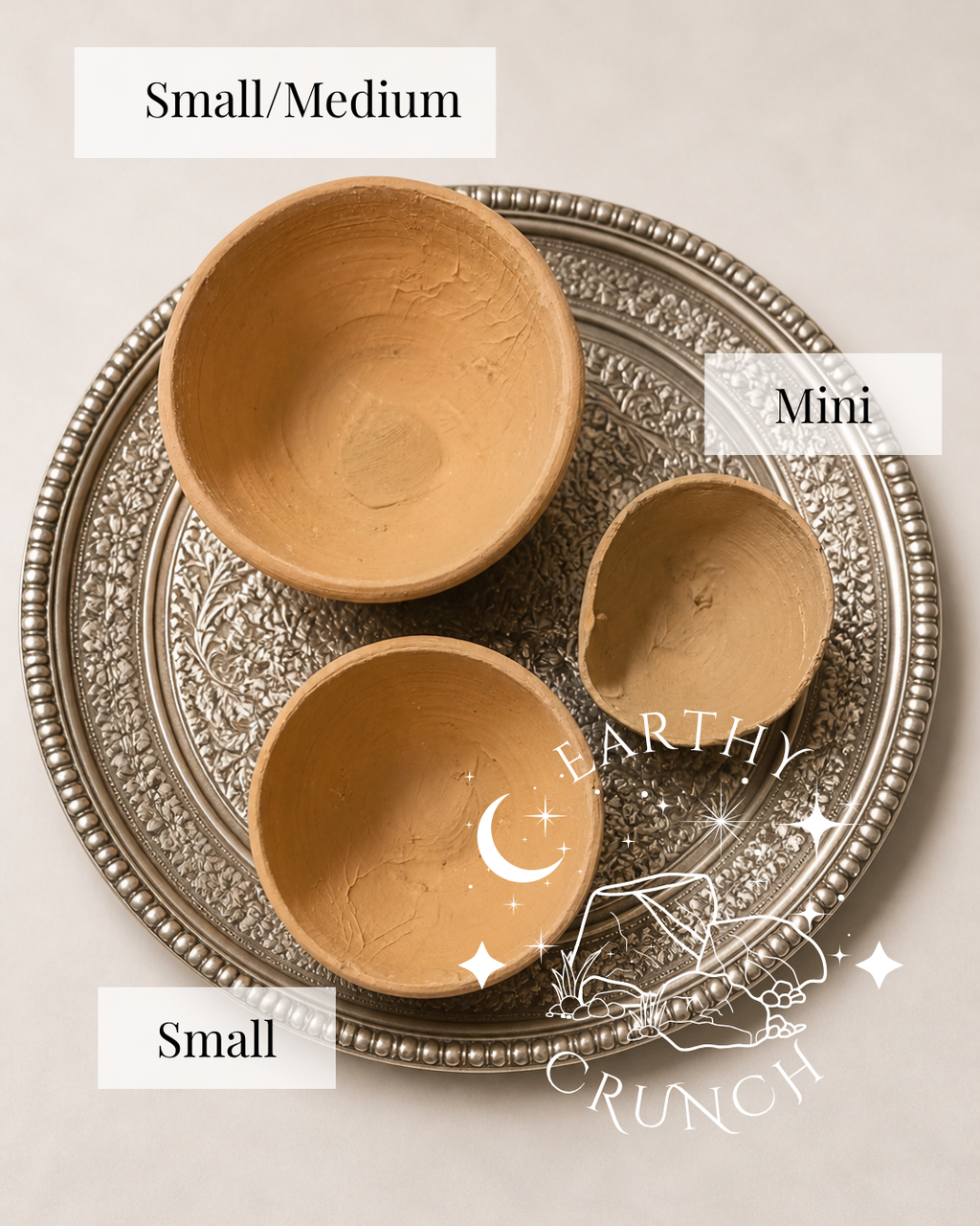Indian Terracotta Clay Pot Saucers (Diyas) - Edible Mineral-Rich Indian Terracotta