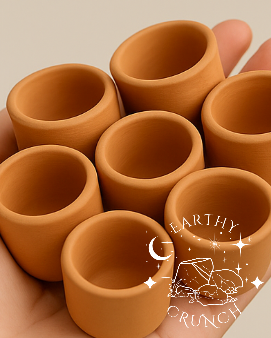 Indian Terracotta Shot Pots (330g) - Gift Box Included - Edible clay pots for Pica