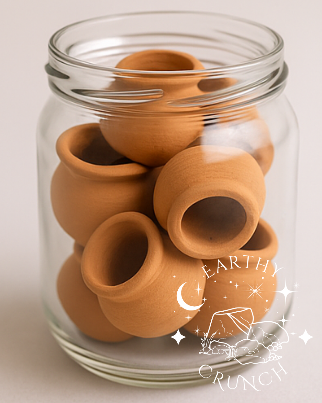 Indian Terracotta Mini Matki Clay Pots (250g) - 4xWhole and Broken Chips- Edible clay pots for Pica