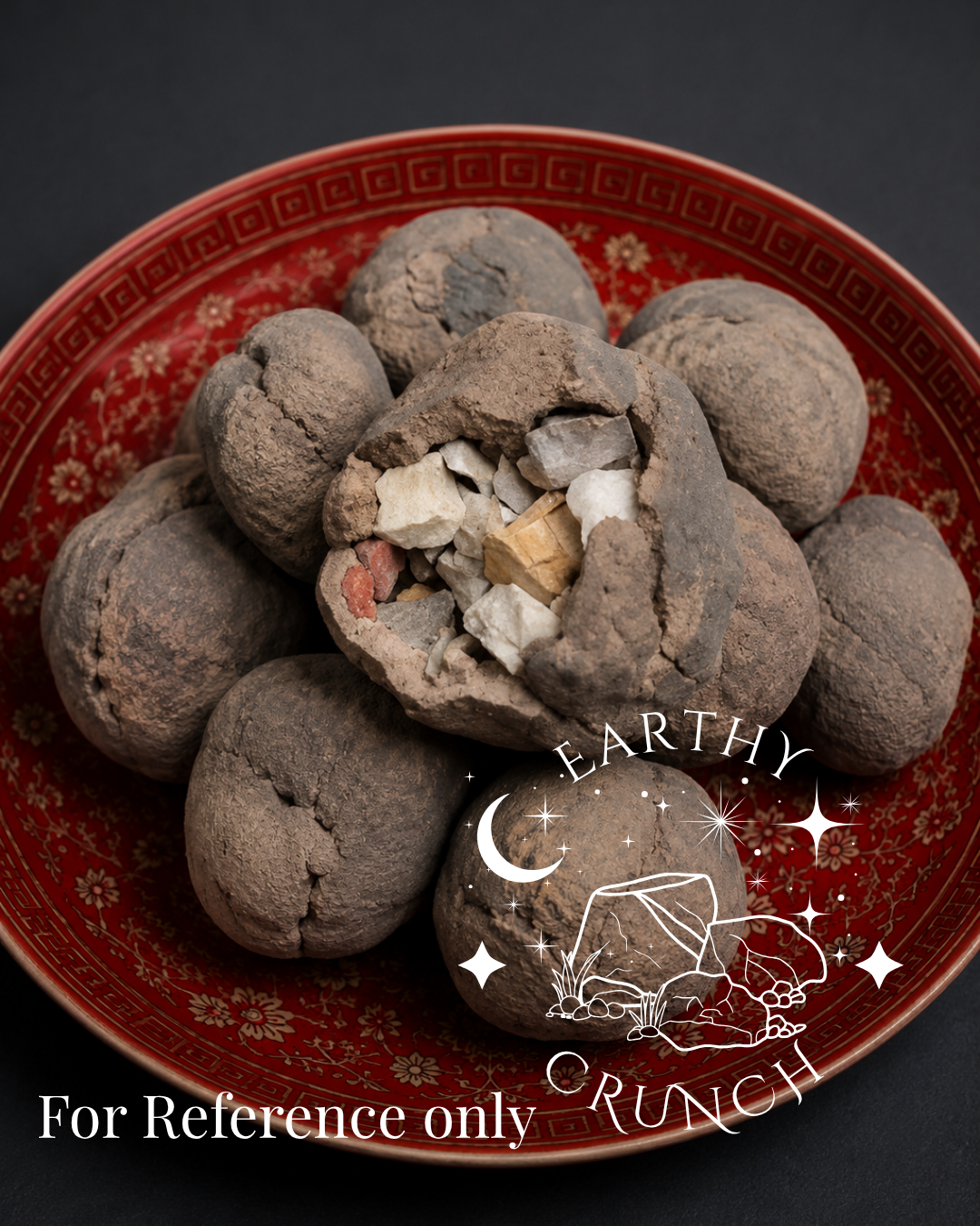 Chinese Baked Loess Filled Balls - Smoky Chinese Loess Spheres filled with Chinese Clay Crumbs
