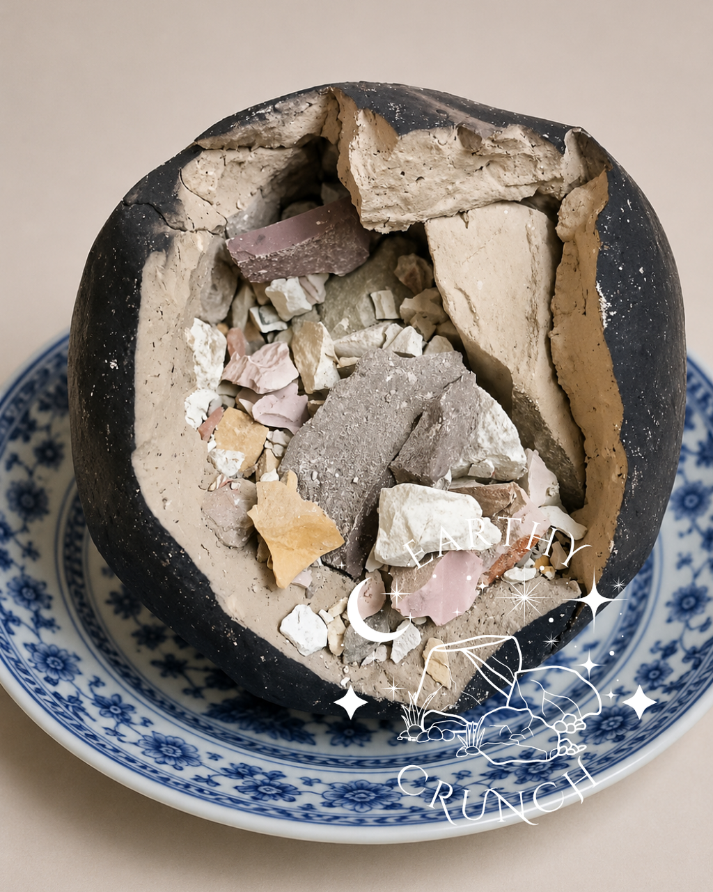 Chinese Baked Loess Filled Balls - Smoky Chinese Loess Spheres filled with Chinese Clay Crumbs