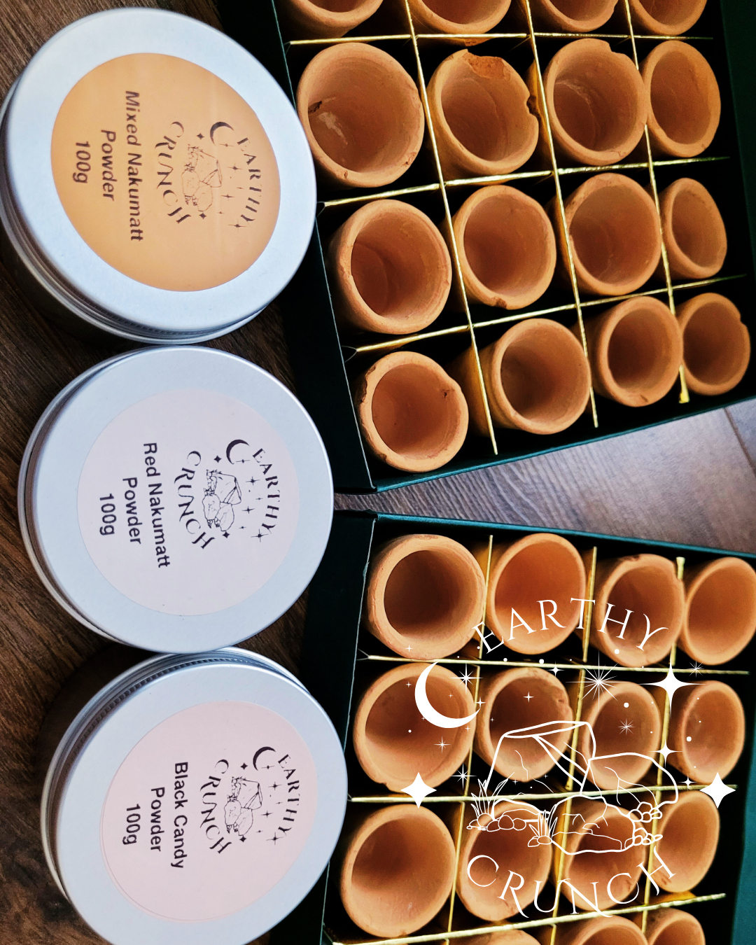 Indian Terracotta Shot Pots (330g) - Gift Box Included - Edible clay pots for Pica