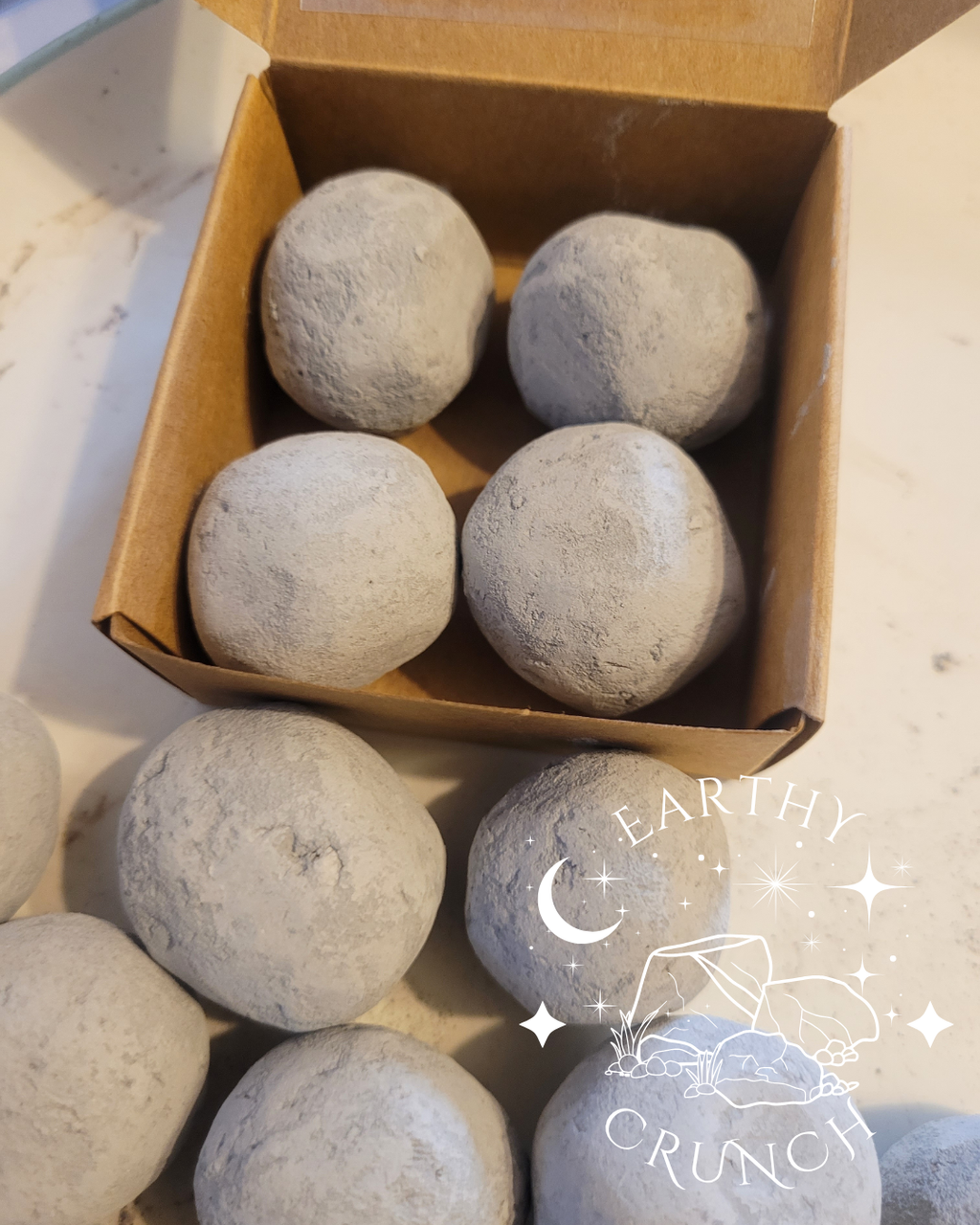 Black Slate Balls with crumbs - Shale Stone treats for Pica/Geophagia