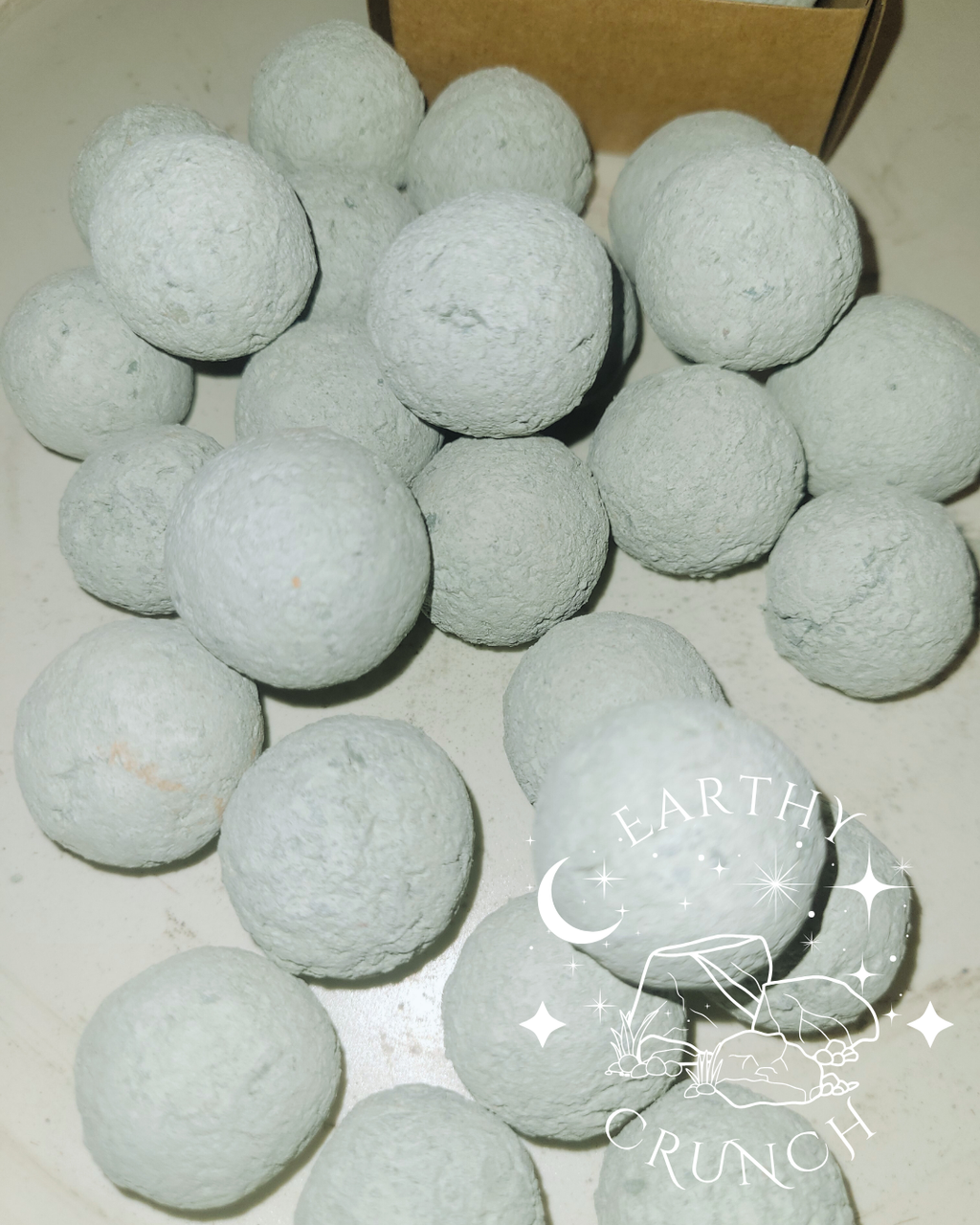 Crystal Moons/ Green Clay Balls - Cementy Indian Clay treats