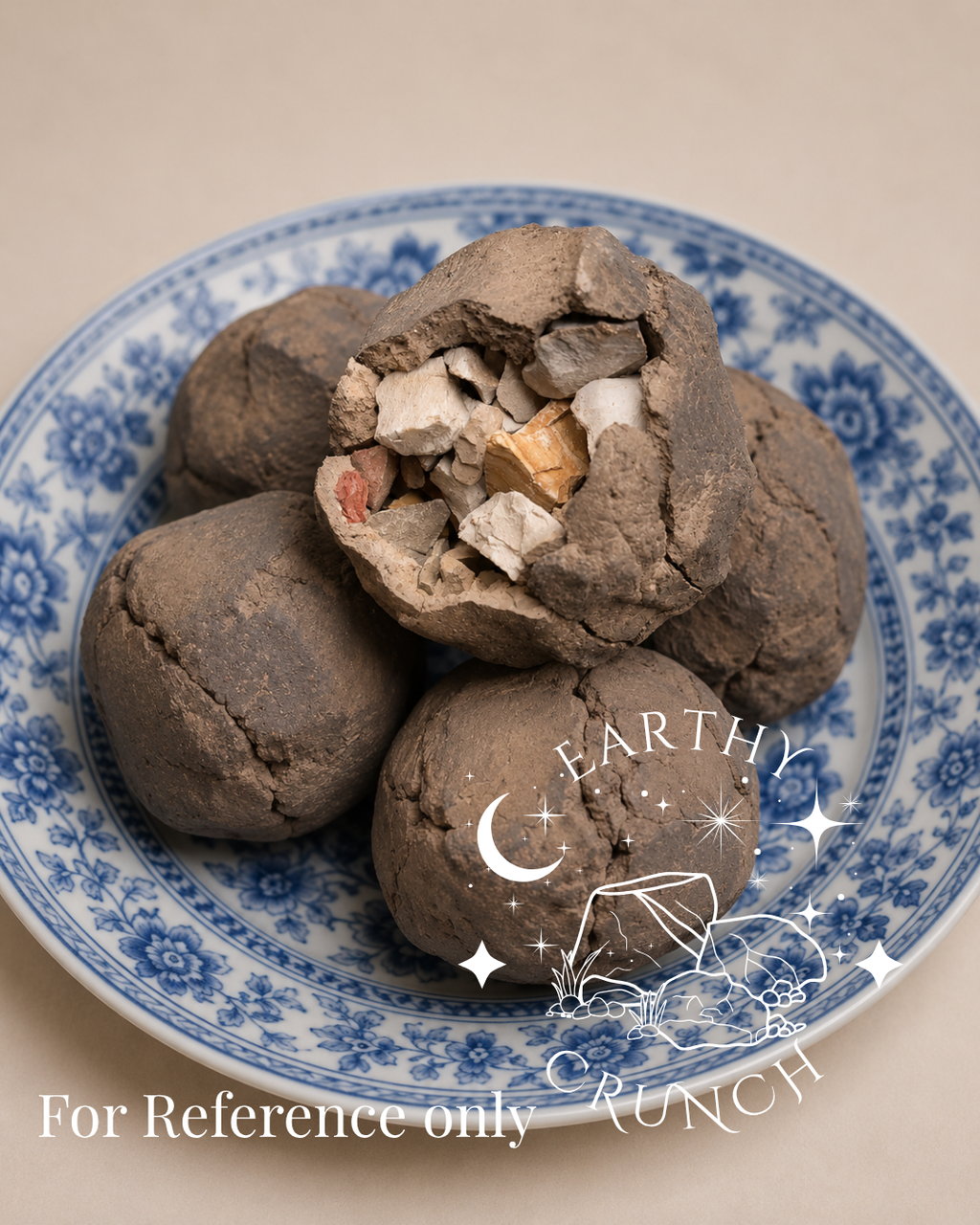 Chinese Baked Loess Filled Balls - Smoky Chinese Loess Spheres filled with Chinese Clay Crumbs