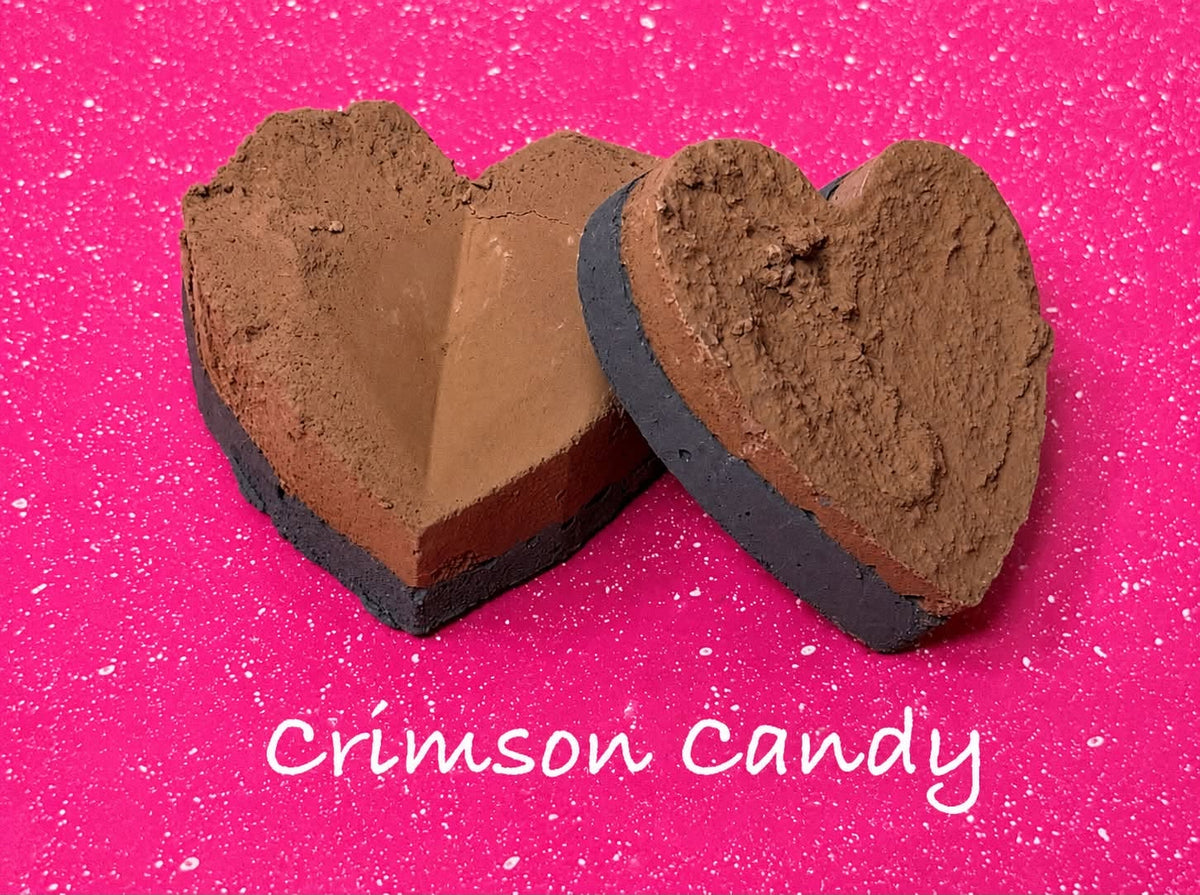Crimson Candy – Layered Heart-Shaped earthy smoky Clay Treat (Edible Clay Treats)
