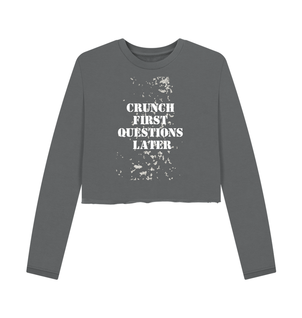 Slate Grey Printed Boxy Jumpers