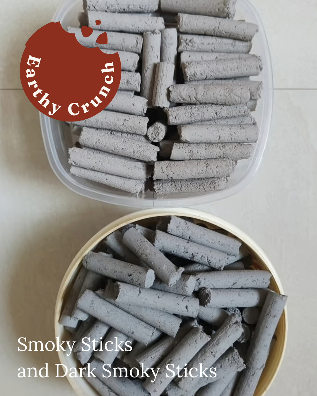 Dark Smoky Sticks - Deep Smoky Indian Clay treats from Rose Clay (Edible Clay Treats)