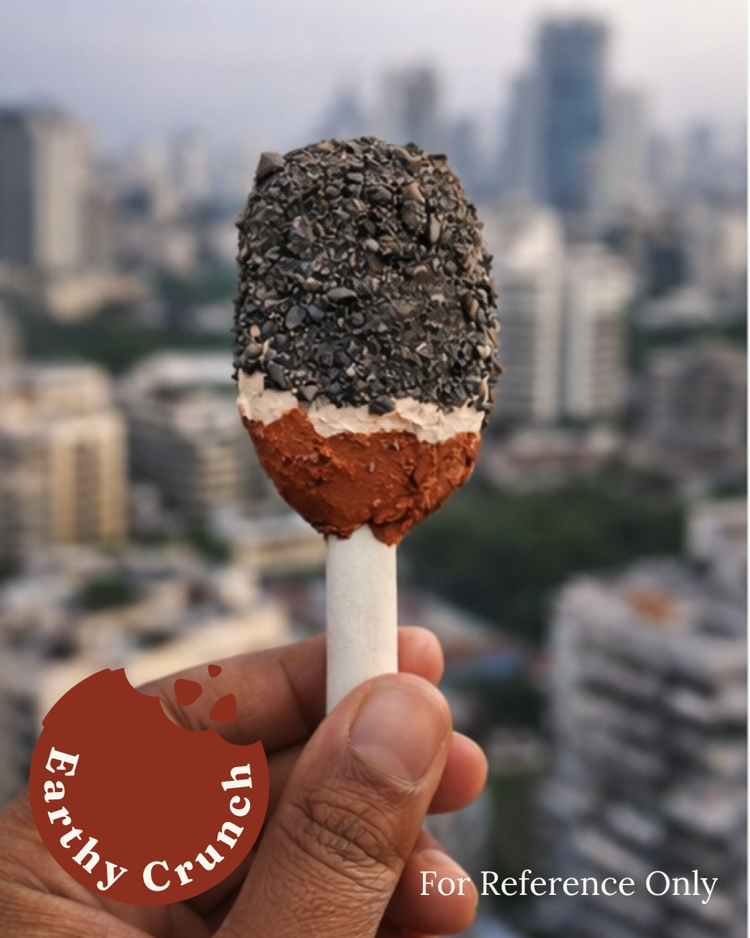 Galaxy Pops -  Layered red clays rolled in chalk paste and smoky crumbs (Edible Clay Treats)