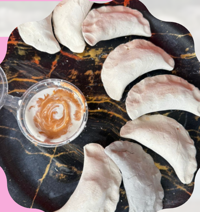 Clay filled White Caolin Empanadas - Colombian Terracotta Clay stuffed treats