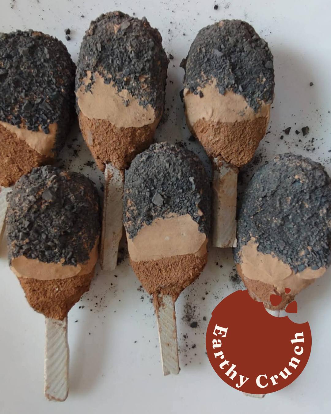 Galaxy Pops -  Layered red clays rolled in chalk paste and smoky crumbs (Edible Clay Treats)