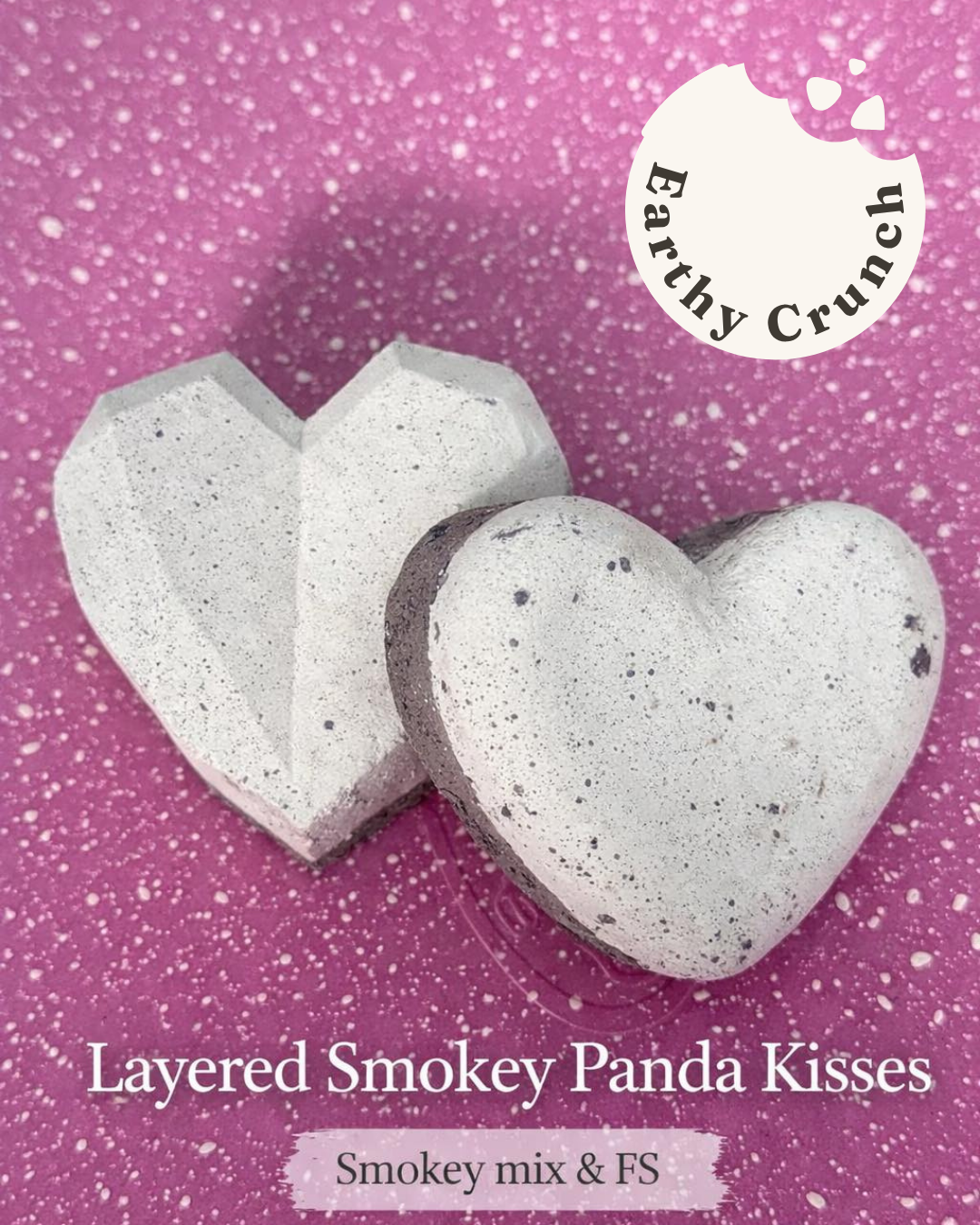 Layered Smoky Panda Kisses - Heart-shaped Edible American Clay Treats